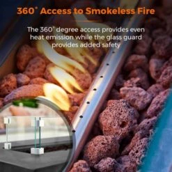 Tower Magna H60cm Rectangular Gas Fire Pit, Grey -Gardens and Outdoors 30849220 alt05