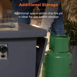 Tower Magna H60cm Rectangular Gas Fire Pit, Grey -Gardens and Outdoors 30849220 alt07