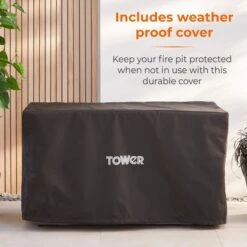 Tower Magna H60cm Rectangular Gas Fire Pit, Grey -Gardens and Outdoors 30849220 alt09