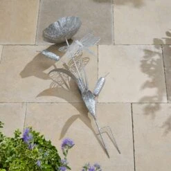 Silver Iron Dragonfly Bird Bath Stake -Gardens and Outdoors 30861791 alt02