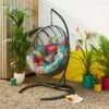 Black Egg Chair With Tropical Cushion -Gardens and Outdoors 30867482