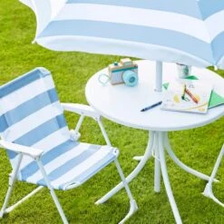 Childrens Blue Striped Patio Set -Gardens and Outdoors 30870393 alt02