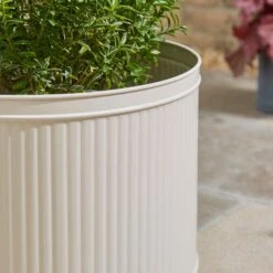 Round Galvanised Plant Pot -Gardens and Outdoors 30872695 alt01