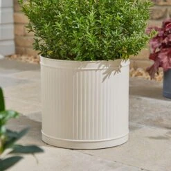 Round Galvanised Plant Pot -Gardens and Outdoors 30872696
