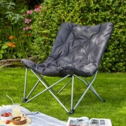 Elements Padded Camping Chair With Carry Bag -Gardens and Outdoors 30872759