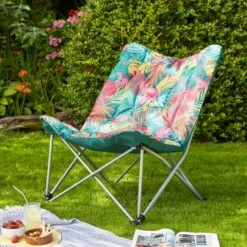 Elements Padded Camping Chair With Carry Bag -Gardens and Outdoors 30872760