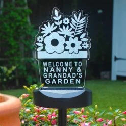 Personalised Plant Pot Outdoor Solar LED Light -Gardens and Outdoors 30878364 alt02
