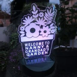 Personalised Plant Pot Outdoor Solar LED Light -Gardens and Outdoors 30878364 alt05