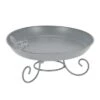 Fallen Fruits Grey Metal Standing Bird Bath 1 Fallen Fruits Grey Metal Standing Bird Bath -Gardens and Outdoors 30900053