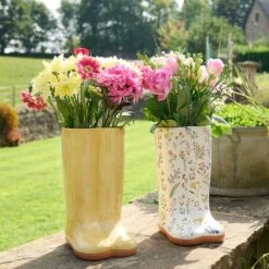 The Cottage Garden Yellow Ceramic Welly Vase 10 The Cottage Garden Yellow Ceramic Welly Vase -Gardens and Outdoors 30903299 alt03