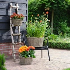 Ivyline Polyrattan Lined Basket Plant Pot -Gardens and Outdoors 30911910