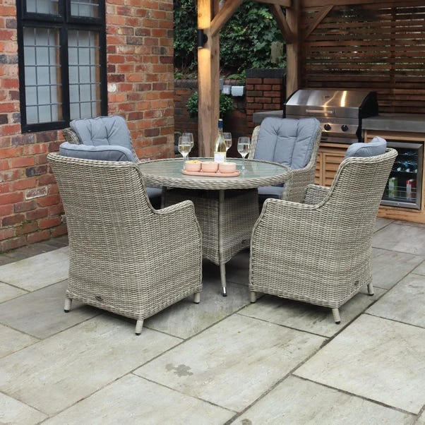 Wentworth 4 Seater Round Highback Comfort Dining Set 4 Wentworth 4 Seater Round Highback Comfort Dining Set - Image 2