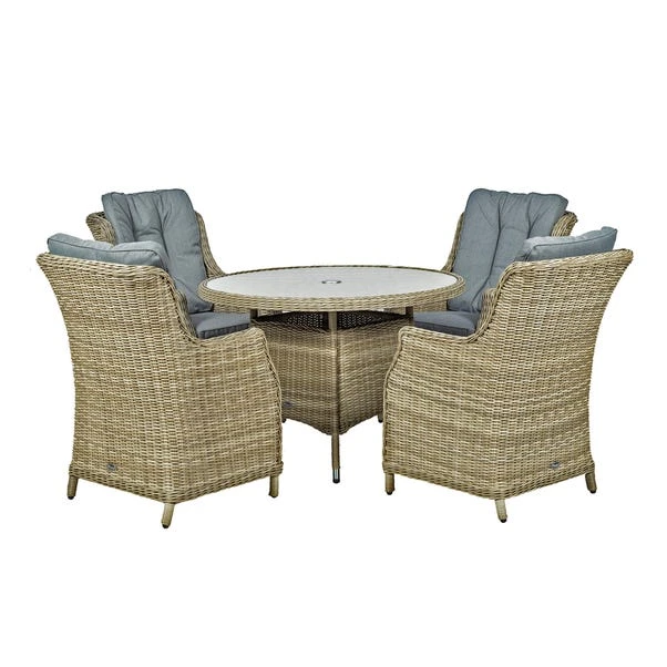 Wentworth 4 Seater Round Highback Comfort Dining Set 5 Wentworth 4 Seater Round Highback Comfort Dining Set - Image 3