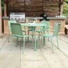 Porto 4 Seater Round Dining Set With Stacking Chairs -Gardens and Outdoors 30915710
