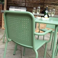 Porto 4 Seater Round Dining Set With Stacking Chairs -Gardens and Outdoors 30915710 alt02