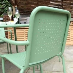 Porto 4 Seater Round Dining Set With Stacking Chairs -Gardens and Outdoors 30915710 alt03