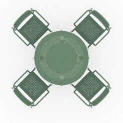 Porto 4 Seater Round Dining Set With Stacking Chairs -Gardens and Outdoors 30915710 alt06