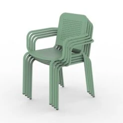 Porto 4 Seater Round Dining Set With Stacking Chairs -Gardens and Outdoors 30915710 alt07