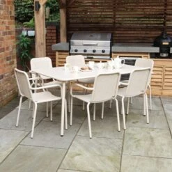 Porto 6 Seater Dining Set With Stacking Chairs 28 Porto 6 Seater Dining Set With Stacking Chairs -Gardens and Outdoors 30915726