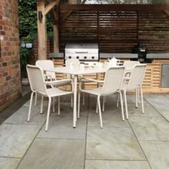 Porto 6 Seater Dining Set With Stacking Chairs 31 Porto 6 Seater Dining Set With Stacking Chairs -Gardens and Outdoors 30915726 alt03