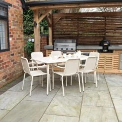 Porto 6 Seater Dining Set With Stacking Chairs 34 Porto 6 Seater Dining Set With Stacking Chairs -Gardens and Outdoors 30915726 alt06