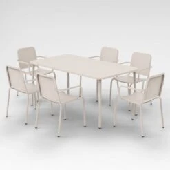 Porto 6 Seater Dining Set With Stacking Chairs 35 Porto 6 Seater Dining Set With Stacking Chairs -Gardens and Outdoors 30915726 alt07