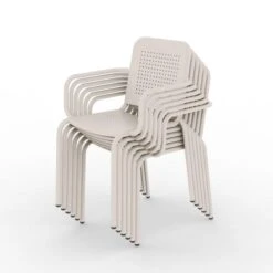 Porto 6 Seater Dining Set With Stacking Chairs 37 Porto 6 Seater Dining Set With Stacking Chairs -Gardens and Outdoors 30915726 alt09