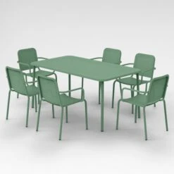 Porto 6 Seater Dining Set With Stacking Chairs 24 Porto 6 Seater Dining Set With Stacking Chairs -Gardens and Outdoors 30915727 alt04