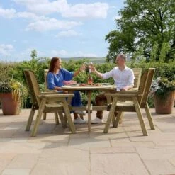 Freya 4 Seater Round Dining Set -Gardens and Outdoors 30916614 alt02