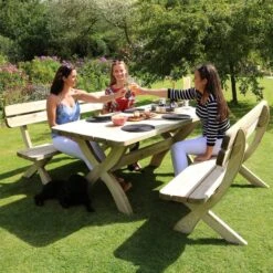 Harriet 6 Seater Dining Set -Gardens and Outdoors 30917490 alt01