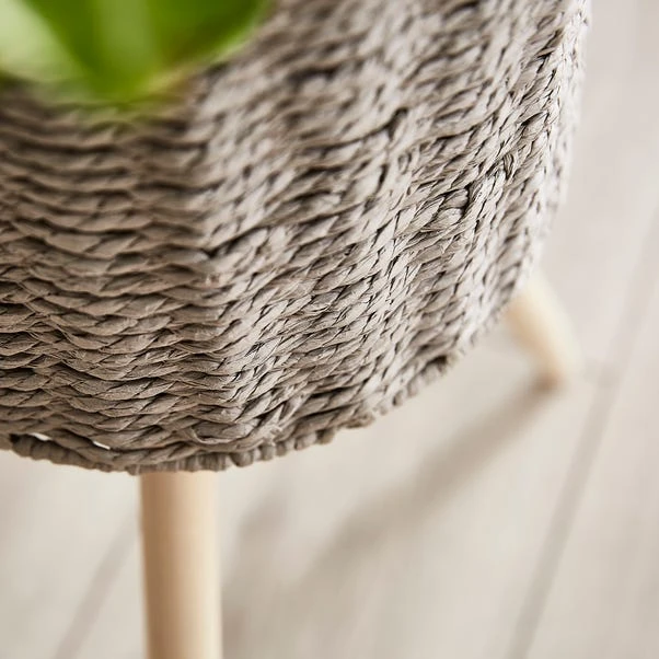 Grey Woven Plant Stand 4 Grey Woven Plant Stand - Image 2