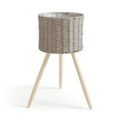 Grey Woven Plant Stand 7 Grey Woven Plant Stand -Gardens and Outdoors 30924351 alt02