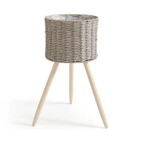 Grey Woven Plant Stand 5 Grey Woven Plant Stand - Image 3