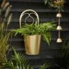 Iron Gold Wall Mounted Plant Pot -Gardens and Outdoors 30925706