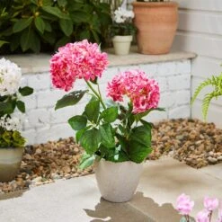 Artificial Hydrangea In Plant Pot -Gardens and Outdoors 30925749