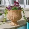 Faux Rattan Urn Shaped Woven Plant Pot 2 Faux Rattan Urn Shaped Woven Plant Pot -Gardens and Outdoors 30925787