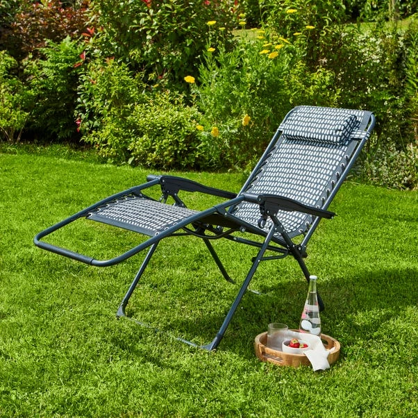 Polkadot Monochrome Print Padded Lounger 4 Polkadot Monochrome Print Padded Lounger - Image 2