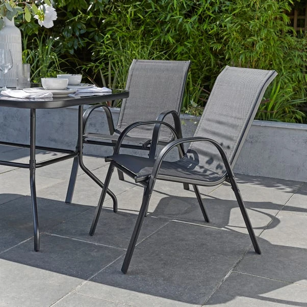 Set Of 2 Textilene Stacking Chairs 7 Set Of 2 Textilene Stacking Chairs - Image 5