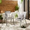 Set Of 2 Textilene Stacking Chairs 2 Set Of 2 Textilene Stacking Chairs -Gardens and Outdoors 30926402