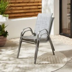 Set Of 2 Textilene Stacking Chairs 12 Set Of 2 Textilene Stacking Chairs -Gardens and Outdoors 30926402 alt02