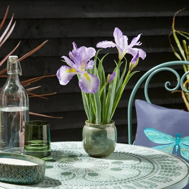 Artificial Iris Flower In Ceramic Plant Pot 3 Artificial Iris Flower In Ceramic Plant Pot