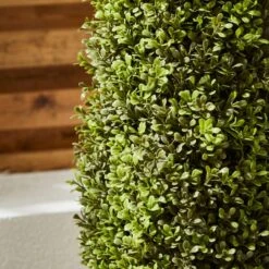Artificial Boxwood Cone Shaped Tree In Woven Plant Pot -Gardens and Outdoors 30926641 alt02