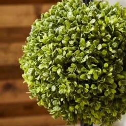 Artificial Boxwood Ball Tree In Woven Plant Pot -Gardens and Outdoors 30926645 alt02