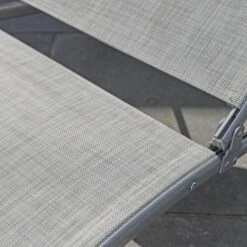 Grey Textilene Lounger With Wheels -Gardens and Outdoors 30926692 alt04