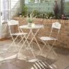 Churchgate 60cm Metal Bistro Set, Sandstone -Gardens and Outdoors 30927249