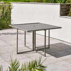 Grey Rattan 4 Seater Dining Cube Set -Gardens and Outdoors 30927273 alt06