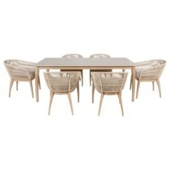 Pacific Lifestyle Moeven Outdoor 6 Seater Dining Set -Gardens and Outdoors 30984357 alt07