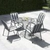 Pacific Lifestyle Elegance Round 4 Seater Dining Set With Cushions -Gardens and Outdoors 30984359