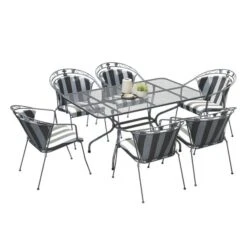 Pacific Lifestyle Elegance Rectangular 6 Seater Dining Set With Cushions -Gardens and Outdoors 30984380 alt04