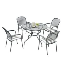 Pacific Lifestyle Carlo Round 4 Seater Dining Set With Cushions -Gardens and Outdoors 30984390 alt04